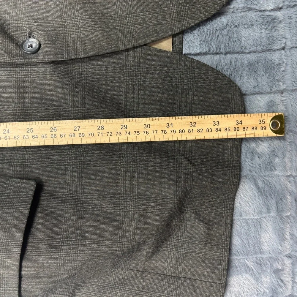Jos A Bank Business Express Mens 46L Brown Plaid 100% Wool Blazer USA Made